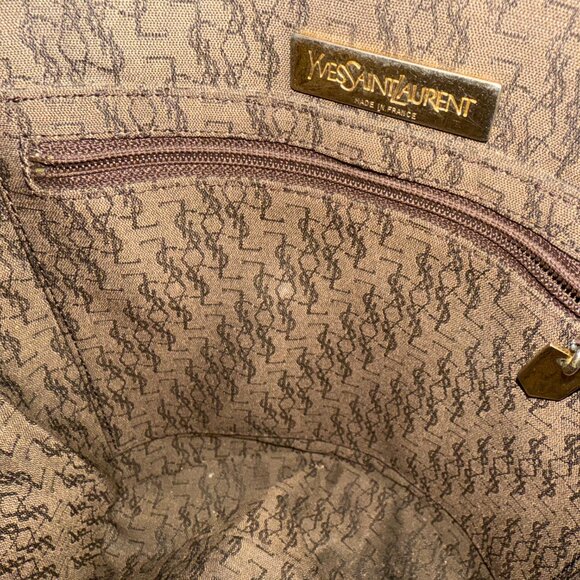 VINTAGE "YSL" Yves Saint Laurent STUDDED SHOULDER BAG - Picture 4 of 5